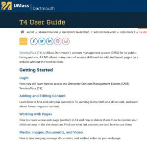Home page of T4 user guide