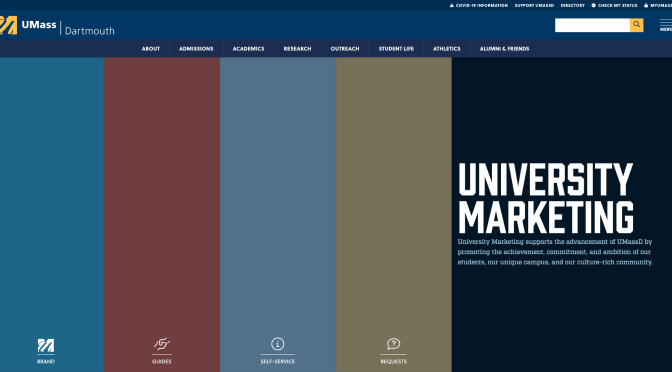 Screenshot of University Marketing homepage.